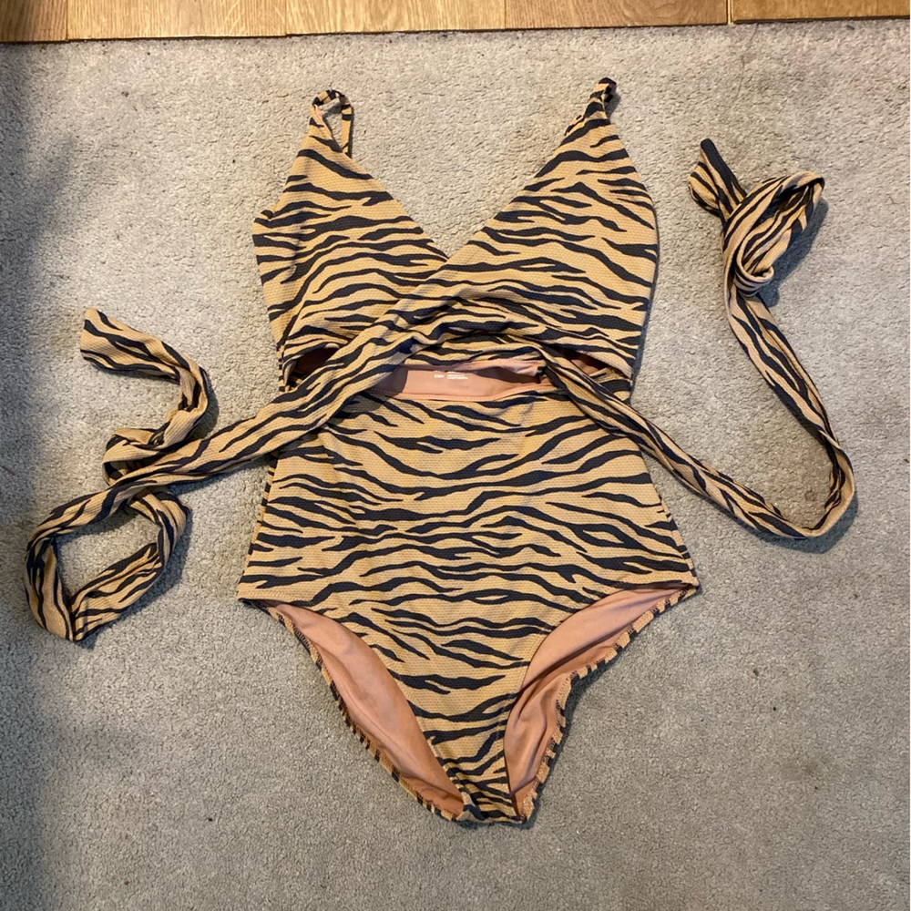 Aerie Tiger Stripe One-Piece Swimsuit